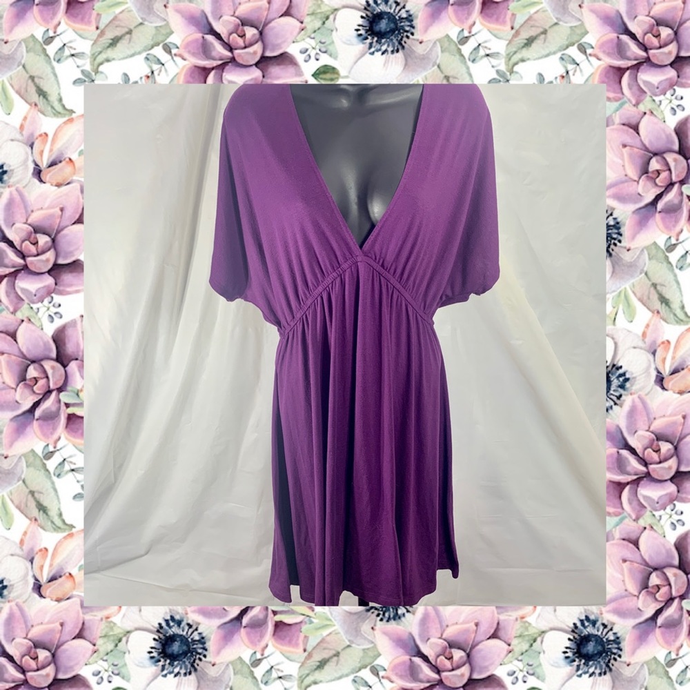 Mossimo Purple Flutter Sleeve Sundress (XL)